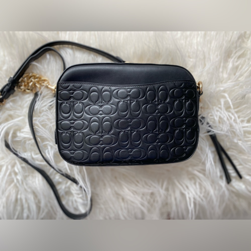 Coach Signature Leather Camera Bag